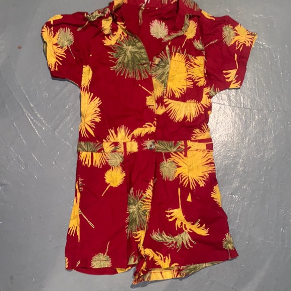 Free People Red Malibu Tropical Romper - Picture 3 of 3